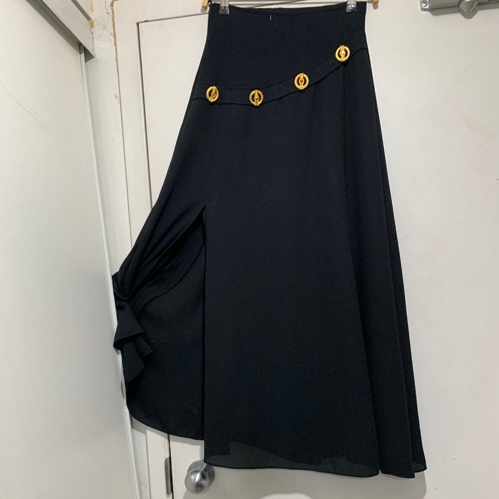 VINTAGE BLACK WOOL MAXI SKIRTS SIZE 25